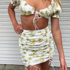 NWT Paloma Green Floral Synch Skirt